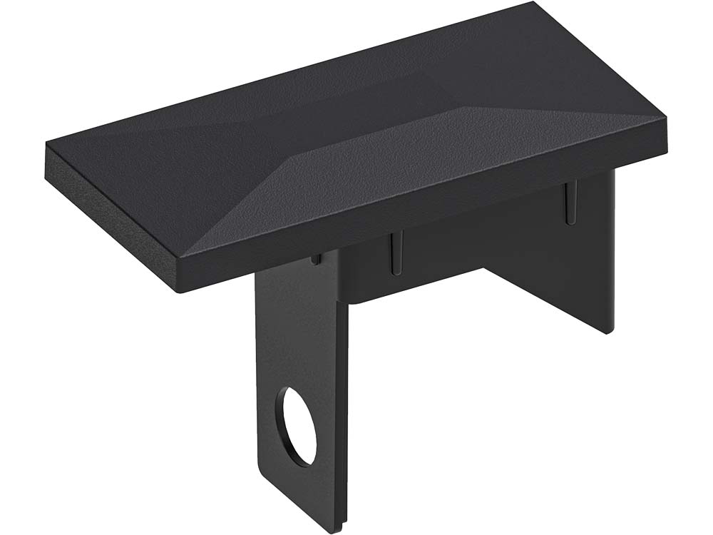 Black PVC overhang cap for 60 x 40 mm posts