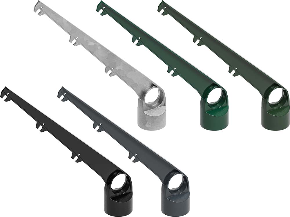 Barbed Wire Arm | Ø 2-3/8" | 3 wire | 45° angle