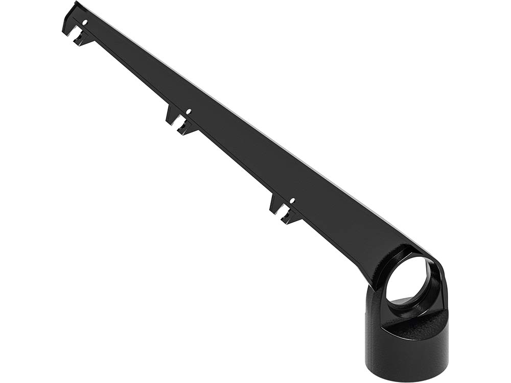 Angled barbed wire arm for Ø 60 mm posts in black RAL 9005