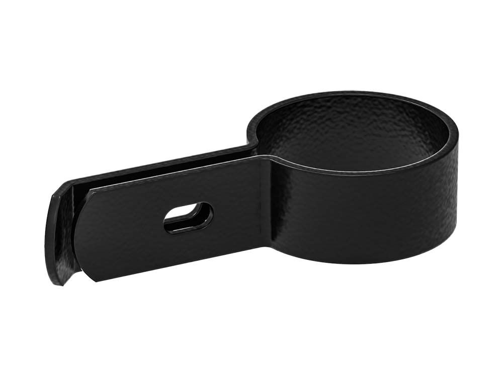 Longlip end bracket for Ø 60 mm round posts in black RAL 9005