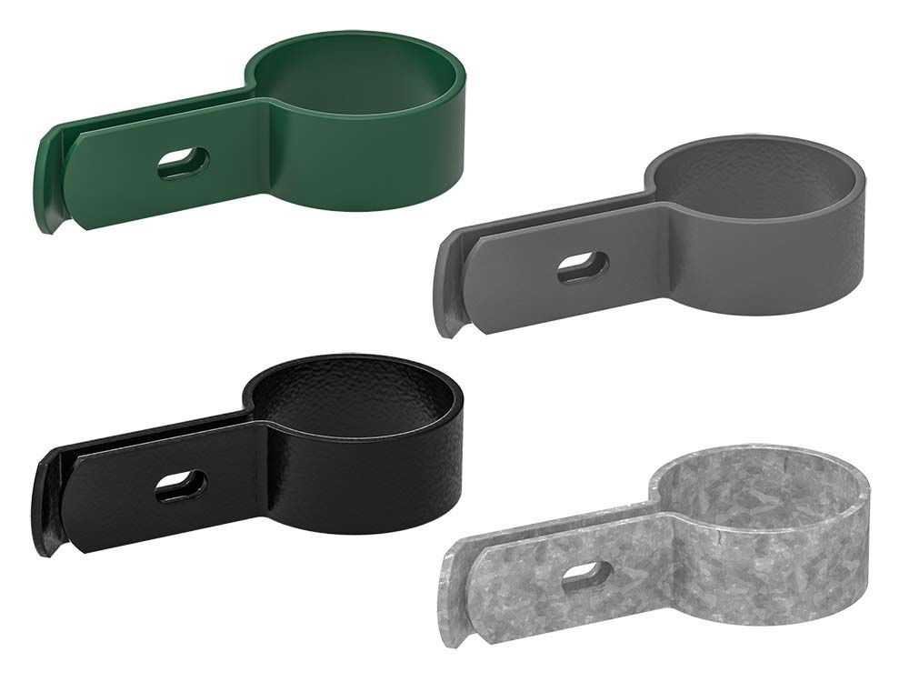 Longlip end brackets for Ø 60 mm round posts in the available colours