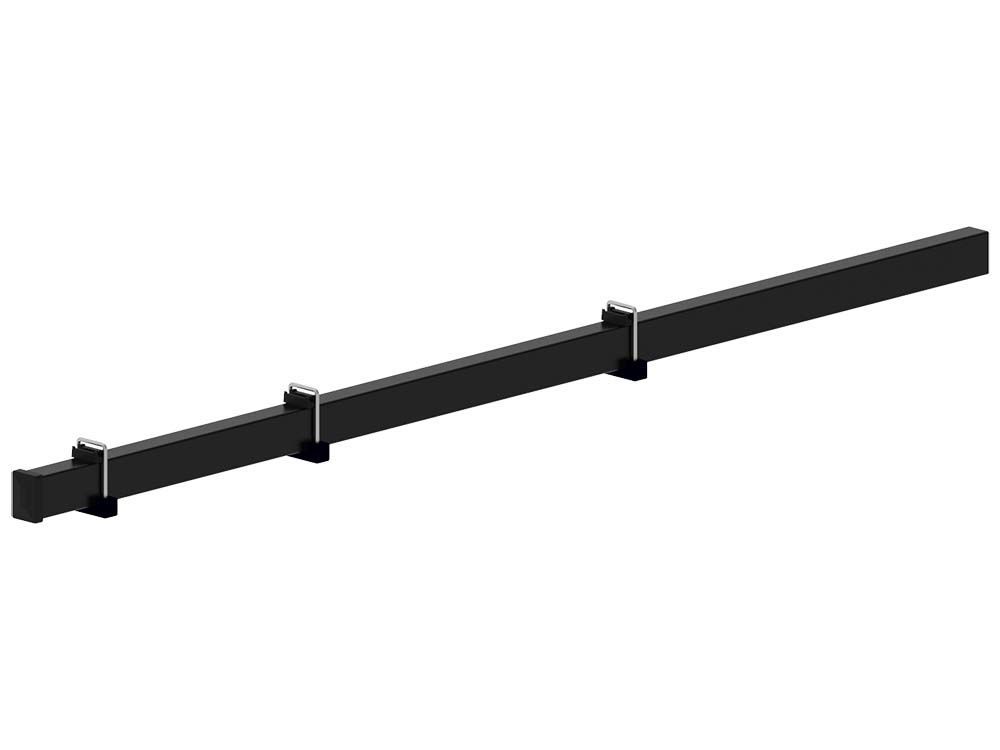 Fence post for V mesh panels, 1800 mm long, black RAL 9005