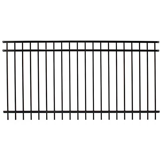 Fortress Versai Steel Fence Panel | 3 Rail | Flat Top