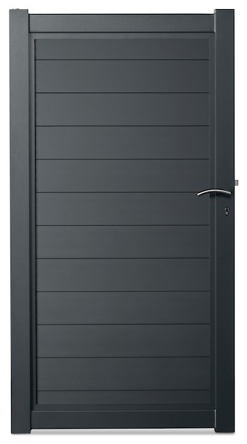 Gardenode Equinox Aluminum Garden Gate with Aluminum Slats