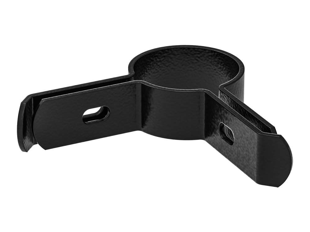 Long-lip corner bracket for Ø 60 mm post in black RAL 9005, second view