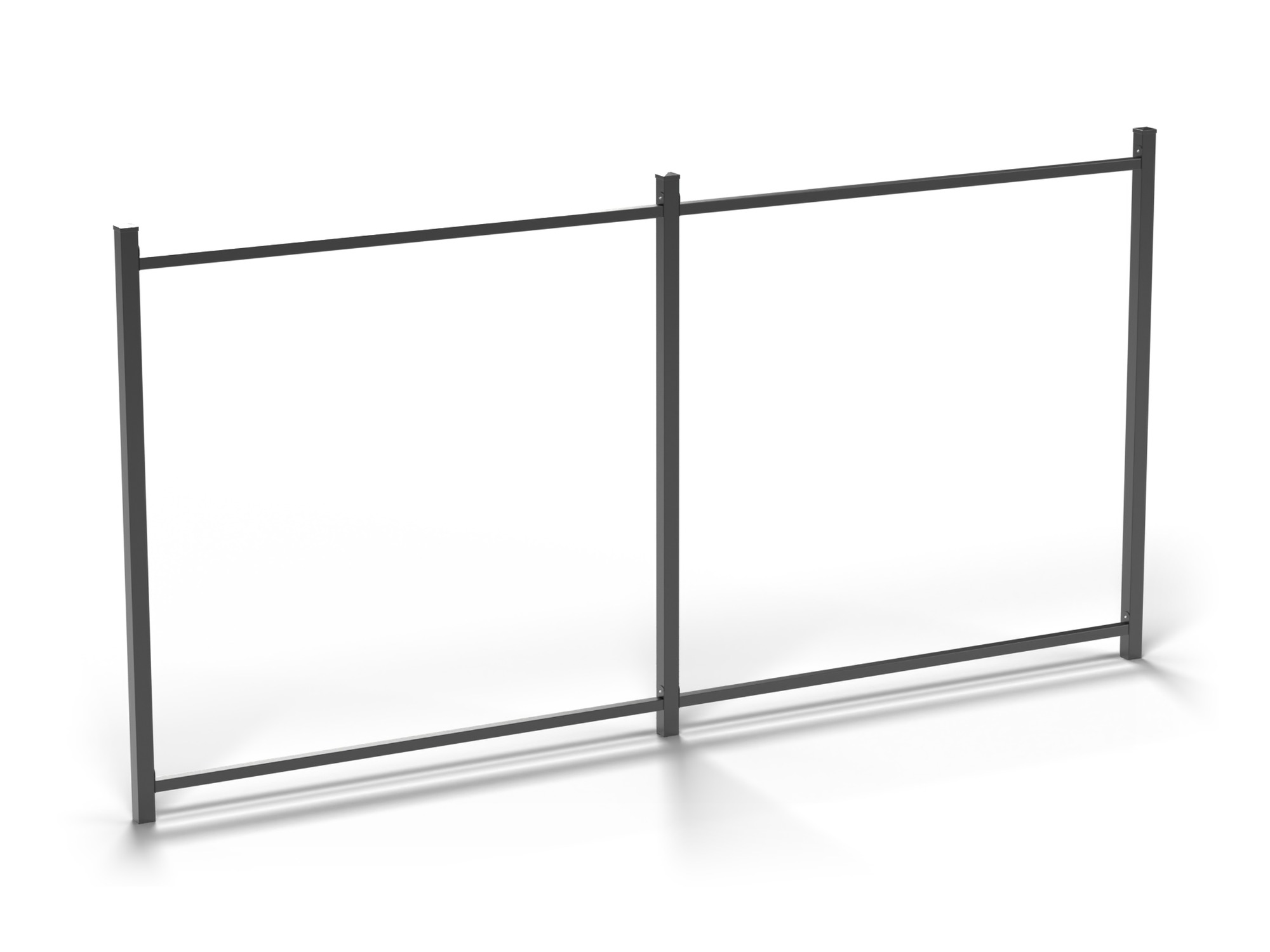 Top and Bottom Rail System | 96" | 2" x 2" | Galvanized & Powder Coated | including 4 L-Brackets