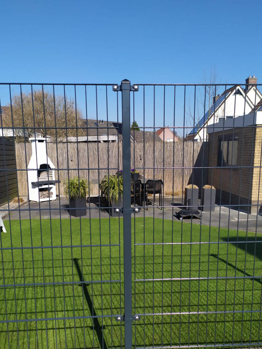 Smooth 60 x 40 mm fence posts installed on site