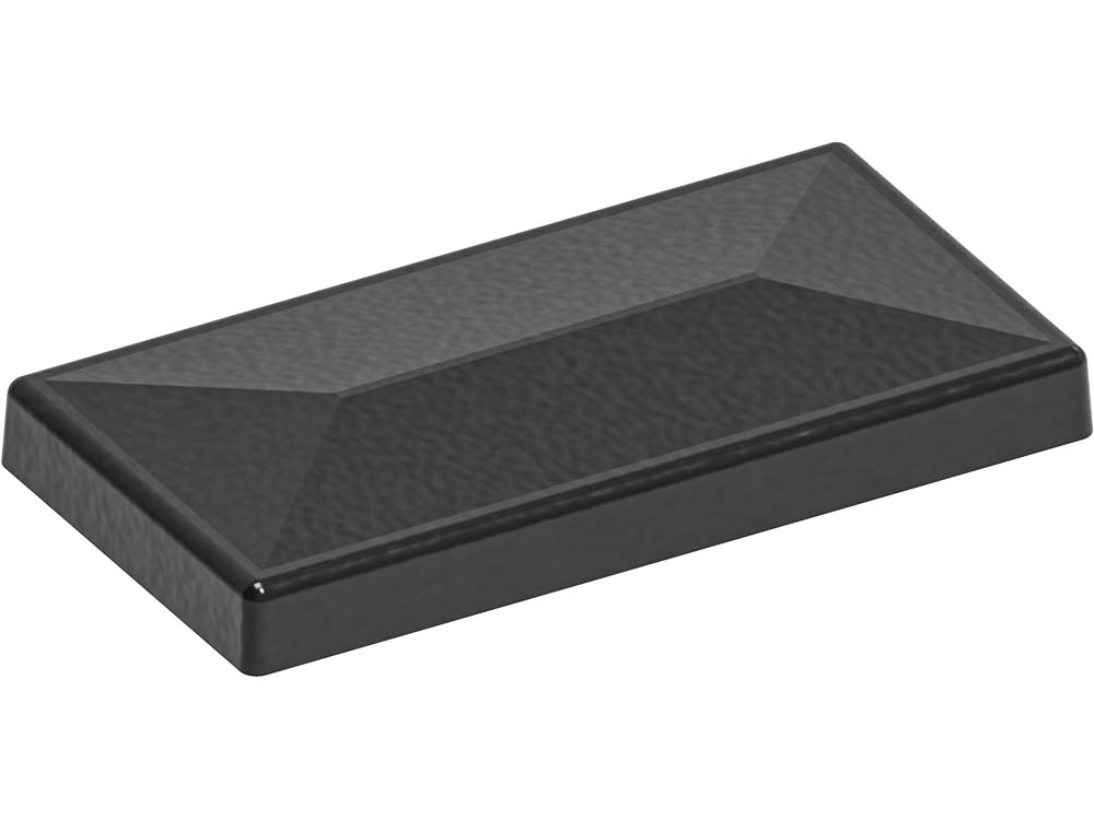 Aluminium overhang post cap 60 x 40 mm in black RAL 9005, top view