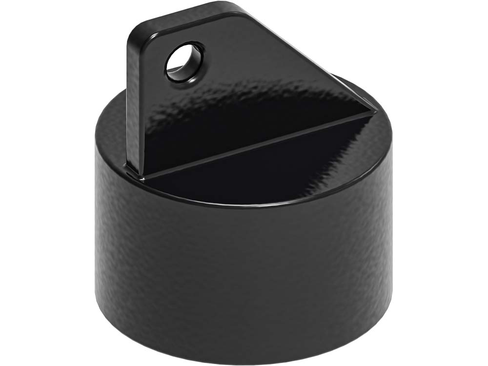 End and brace cap for Ø 60 mm post in black RAL 9005