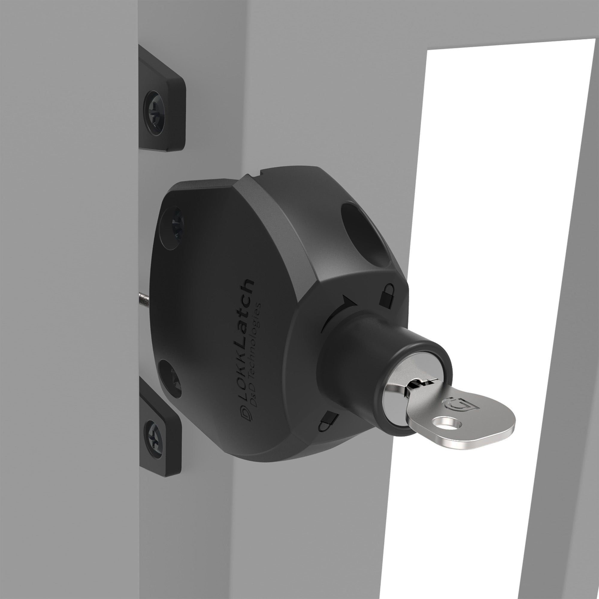 LokkLatch Series 3 with External Access Button, black