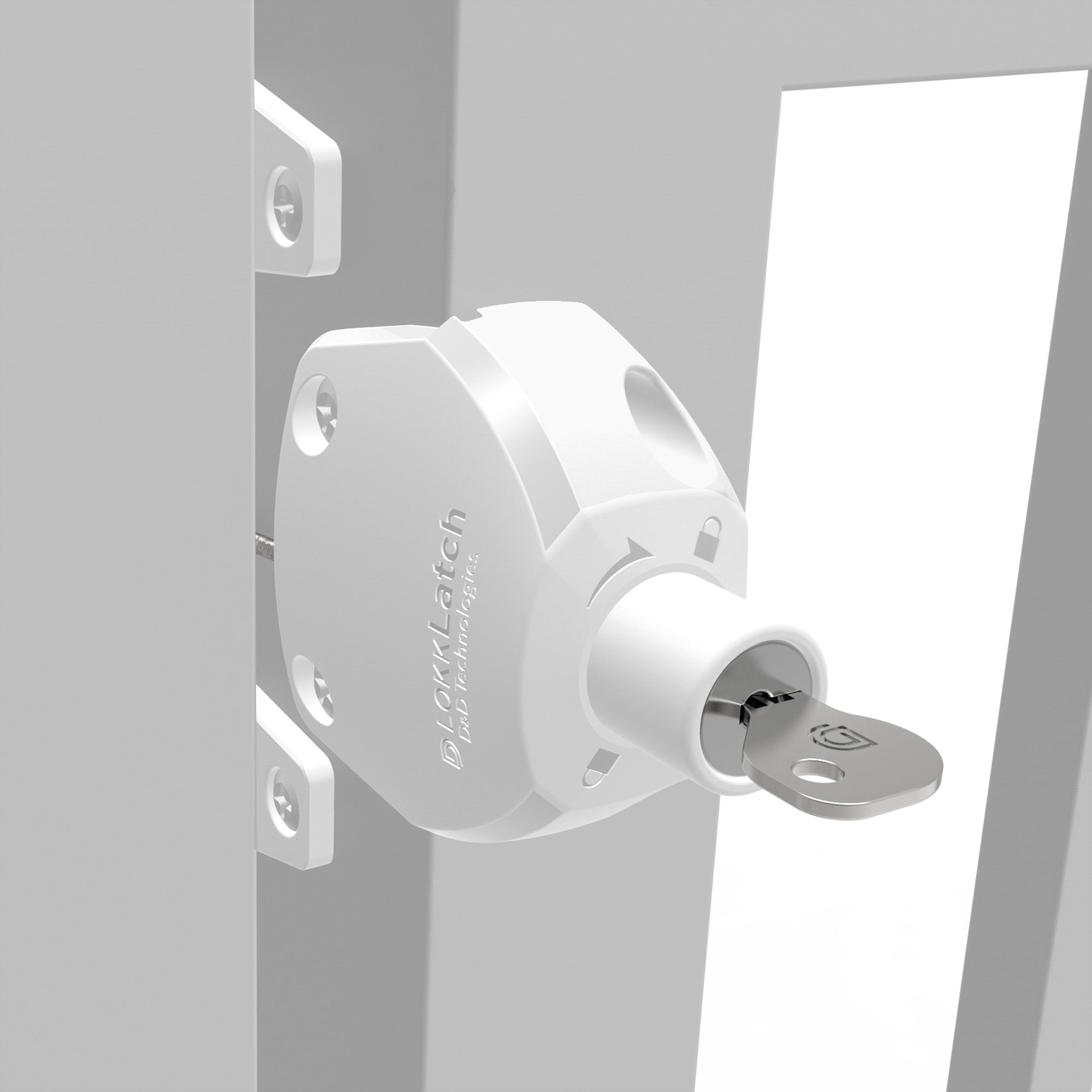 LokkLatch Series 3 gate latch, white