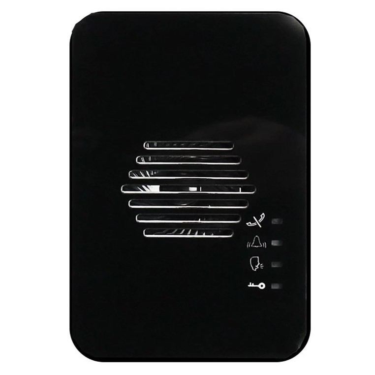 AES Modular 4G cellular module, black, with speaker grille and status icons