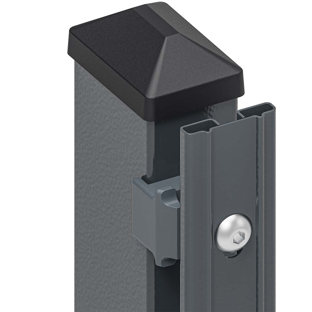 Multi post with profile strip in anthracite grey