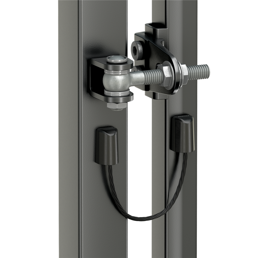 B-Safe safety cable installed below a Locinox hinge