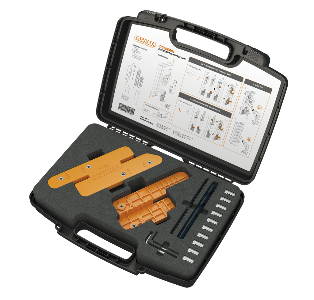 Locinox Tigerdrill | Drilling jig for Tiger gate closer
