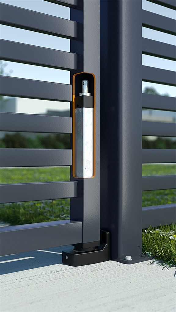 Gate fitted with the invisible Locinox Interio closer