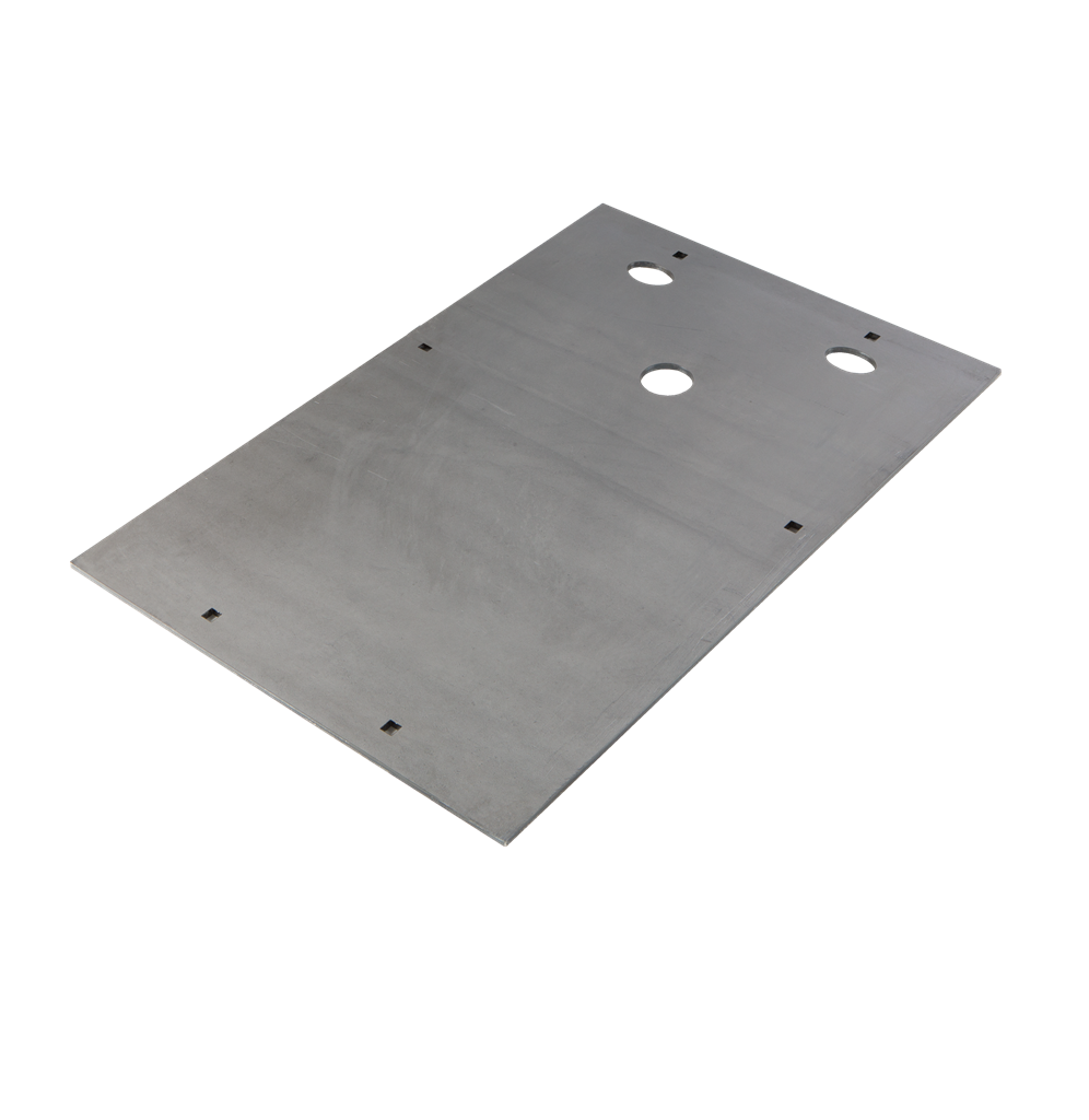 Locinox TURNITEC welding plate in black steel with punched holes