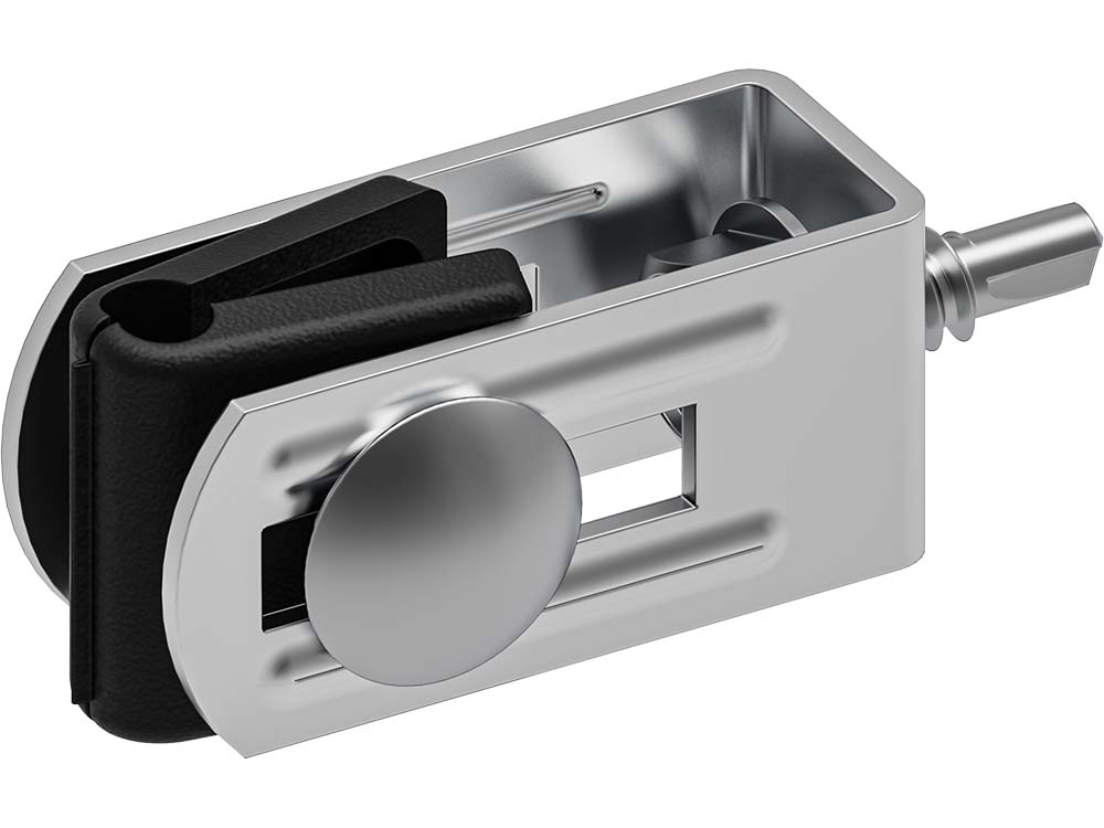 Gate connector mounted on a wall, hot-dip galvanised