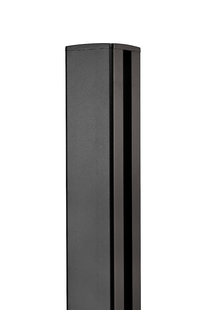 Gardenode Equinox aluminium fence post 80 x 80 mm in black (RAL 9005), view 1.