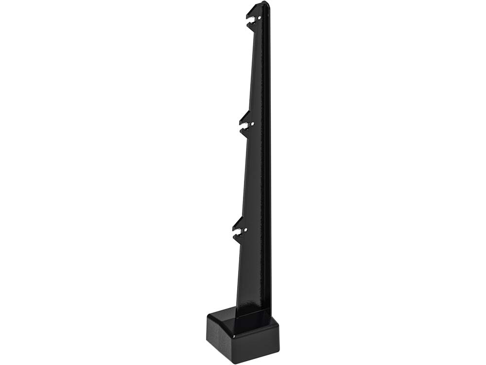 Straight 3-wire barbed wire arm in black RAL 9005