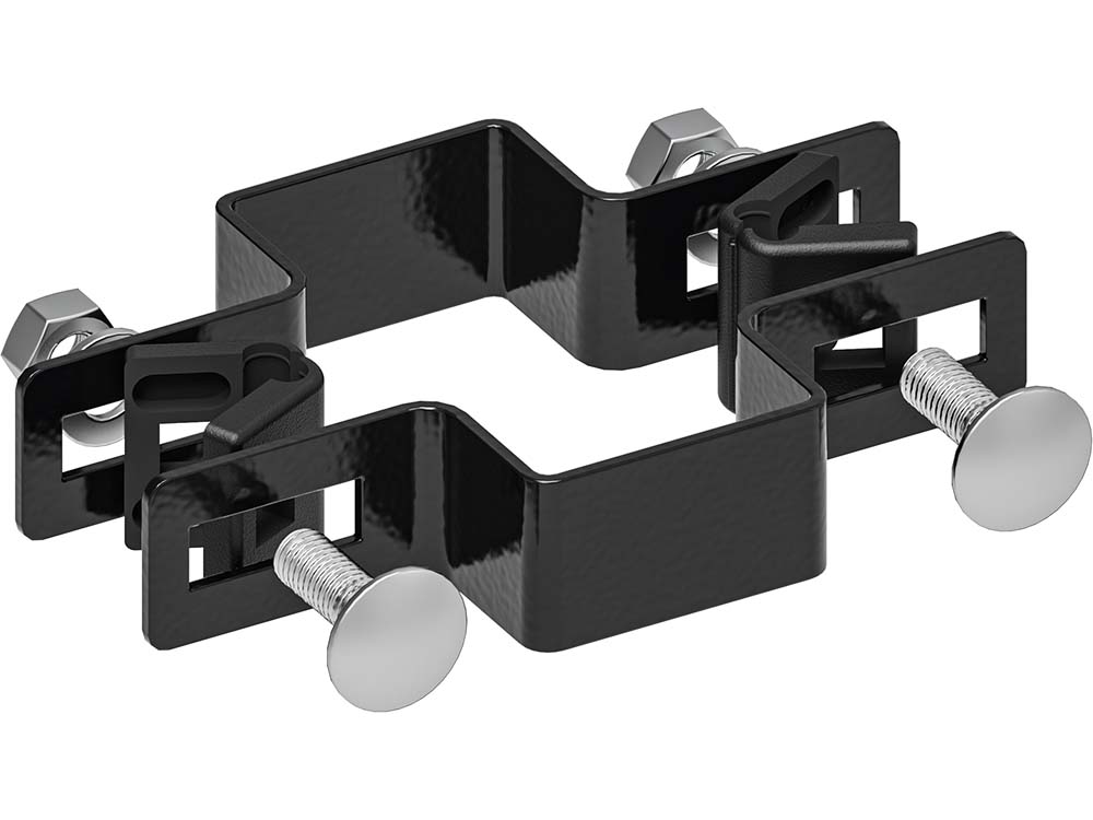 Deluxe intermediate bracket for 60 x 40 mm posts in black RAL 9005