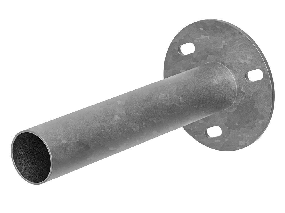Round post base plate Ø 60 mm, 300 mm long, hot-dip galvanised finish