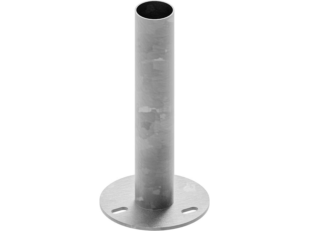 Round post base plate Ø 60 mm, 300 mm long, hot-dip galvanised finish