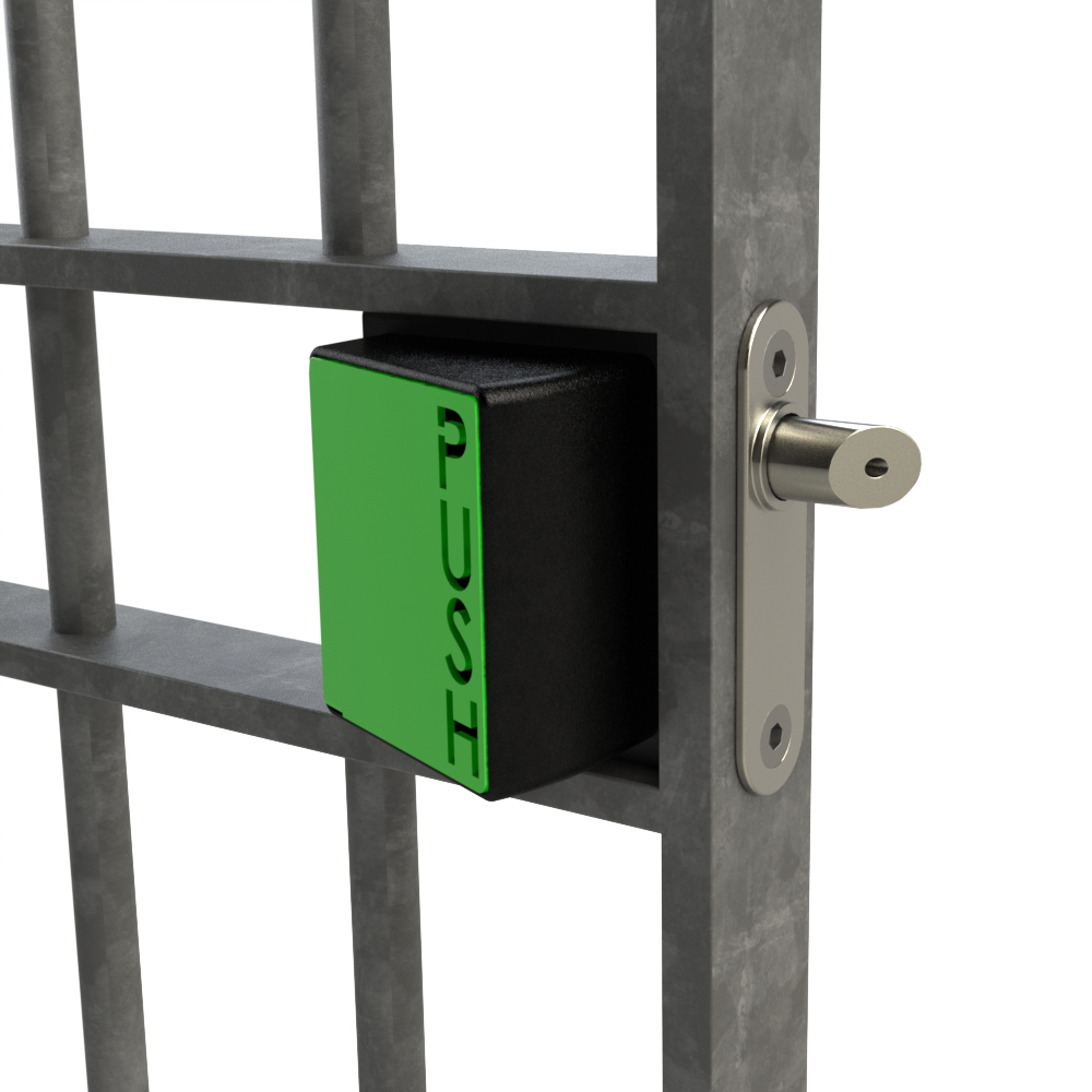 Gatemaster Bolt on Quick Exit Keyed Gate Lock, in gate