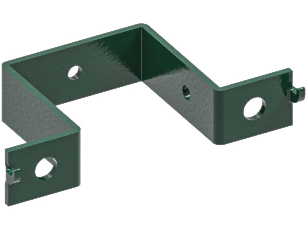 U-bracket for 60 x 60 mm posts, 358 security fence, in moss green RAL 6005