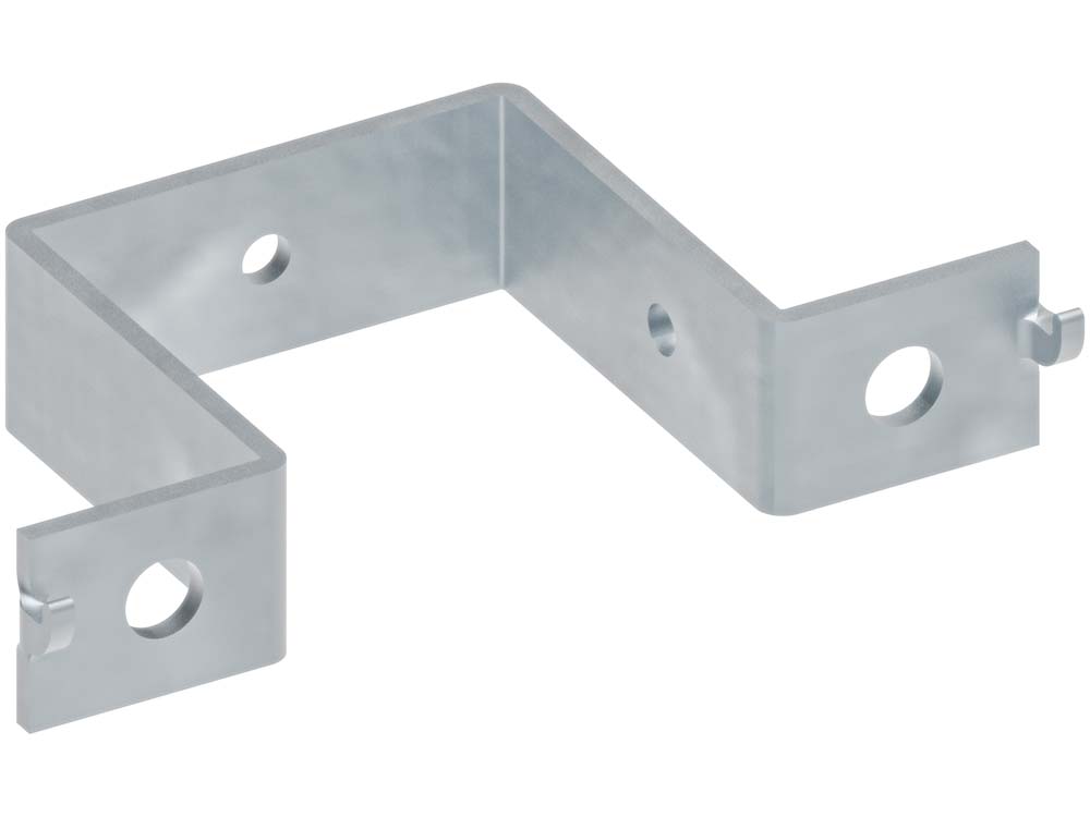 U-bracket for 76.2 x 76.2 mm posts, security fence, hot-dip galvanised