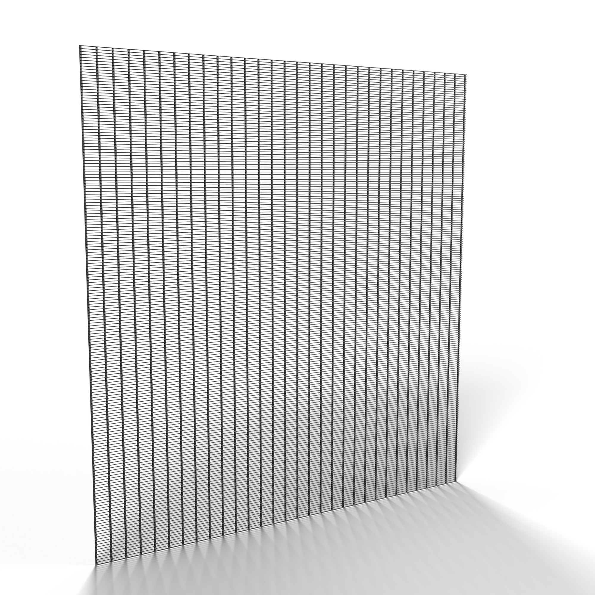 Security fence 358 S10 panel, 2296 mm wide, 2404 mm high, black RAL 9005, render