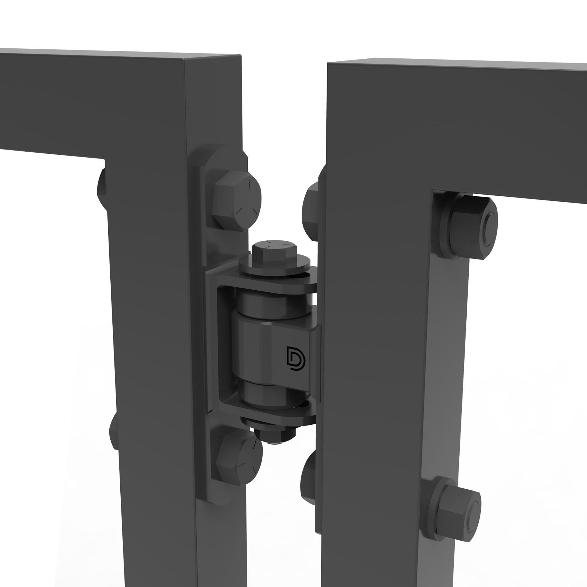 Shut It BadAss bolt-on hinge in black, front view