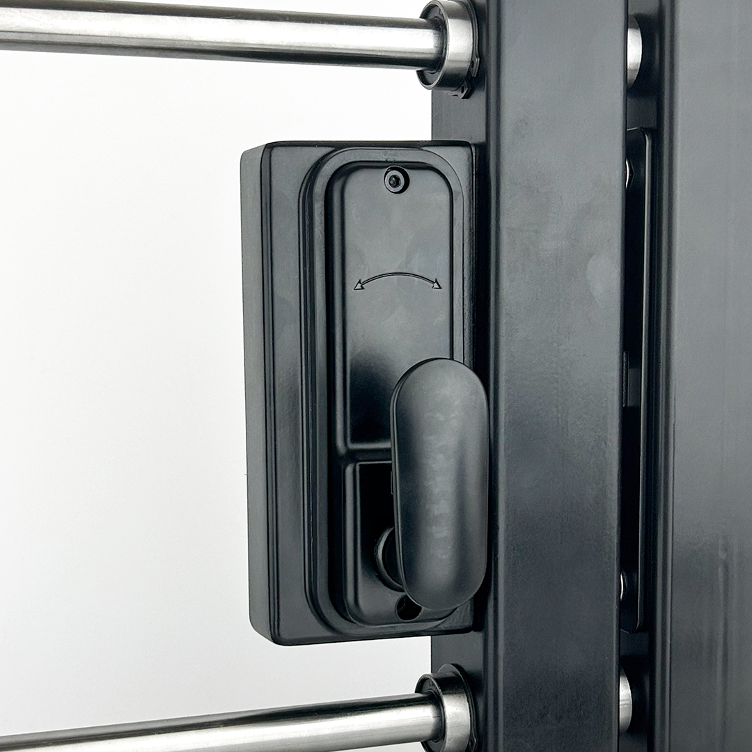 Gatemaster Sliding Gate Code Lock Single-Sided Keypad, single sided gate lock on gate photo side view