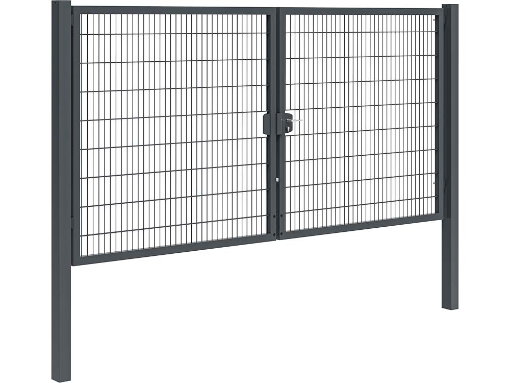 Professional double leaf gate in anthracite grey, 4000 x 1800 mm