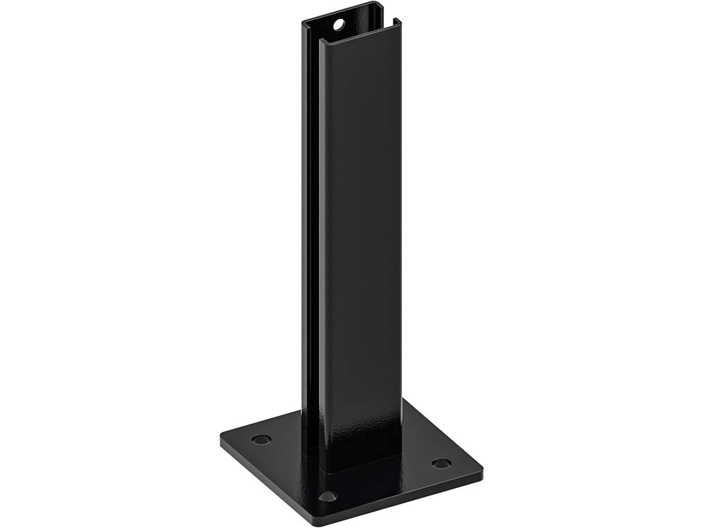 Base plate for 60 x 40 mm post in black RAL 9005, second view