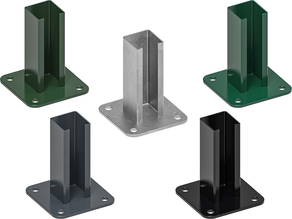 Base plates 60 x 60 mm, short, in five colours