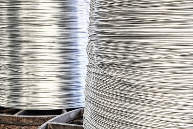 Galvanised steel wire coil 3.2 mm, side view