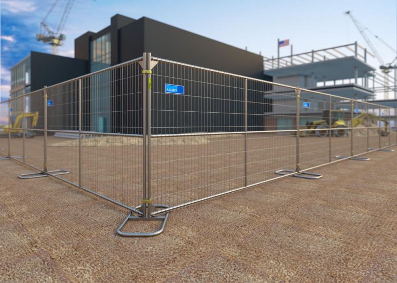 Temporary fencing around a building site