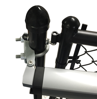 Galvanized bracket to mount the SAMSON-2 on chain link